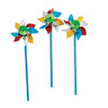 Pinwheel w/ Logo, BEACH BALL COLORS Plastic 4" dia